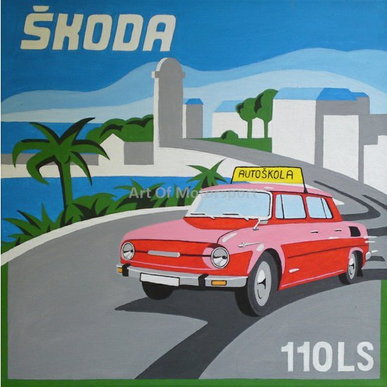 škoda 110 ls autoškola, 2013, malba plátno rozměr doplním cca 50x50cm - 3500.jpg