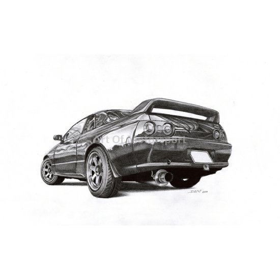 nissan skyline r32, 2009, kresba a4 - zarámováno - 3500kč.jpg